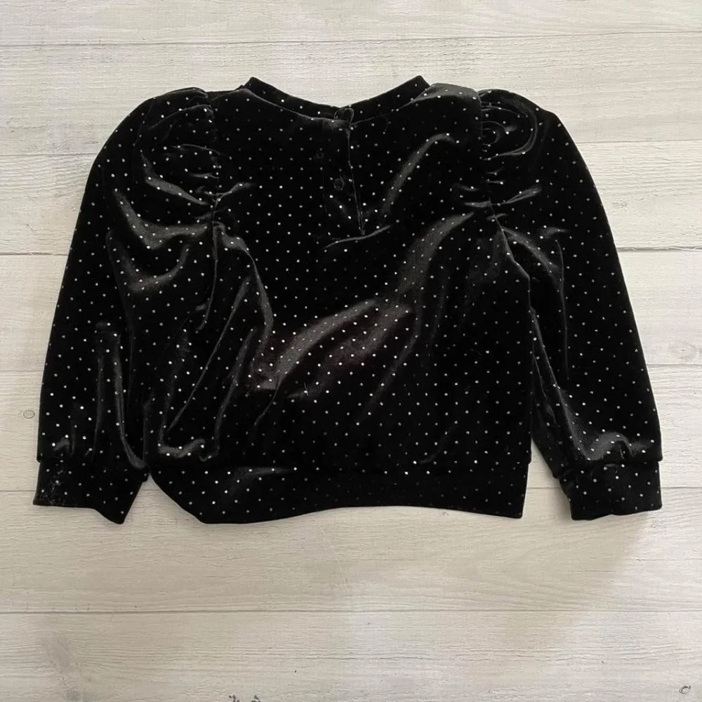 habitual baby girl black‎ velour outfit 18 months